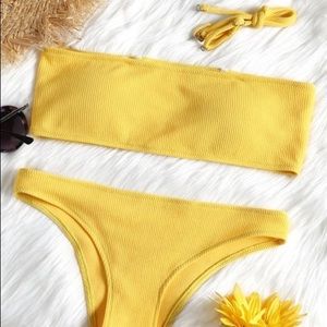 Zaful Ribbed Texture Bandeau Set